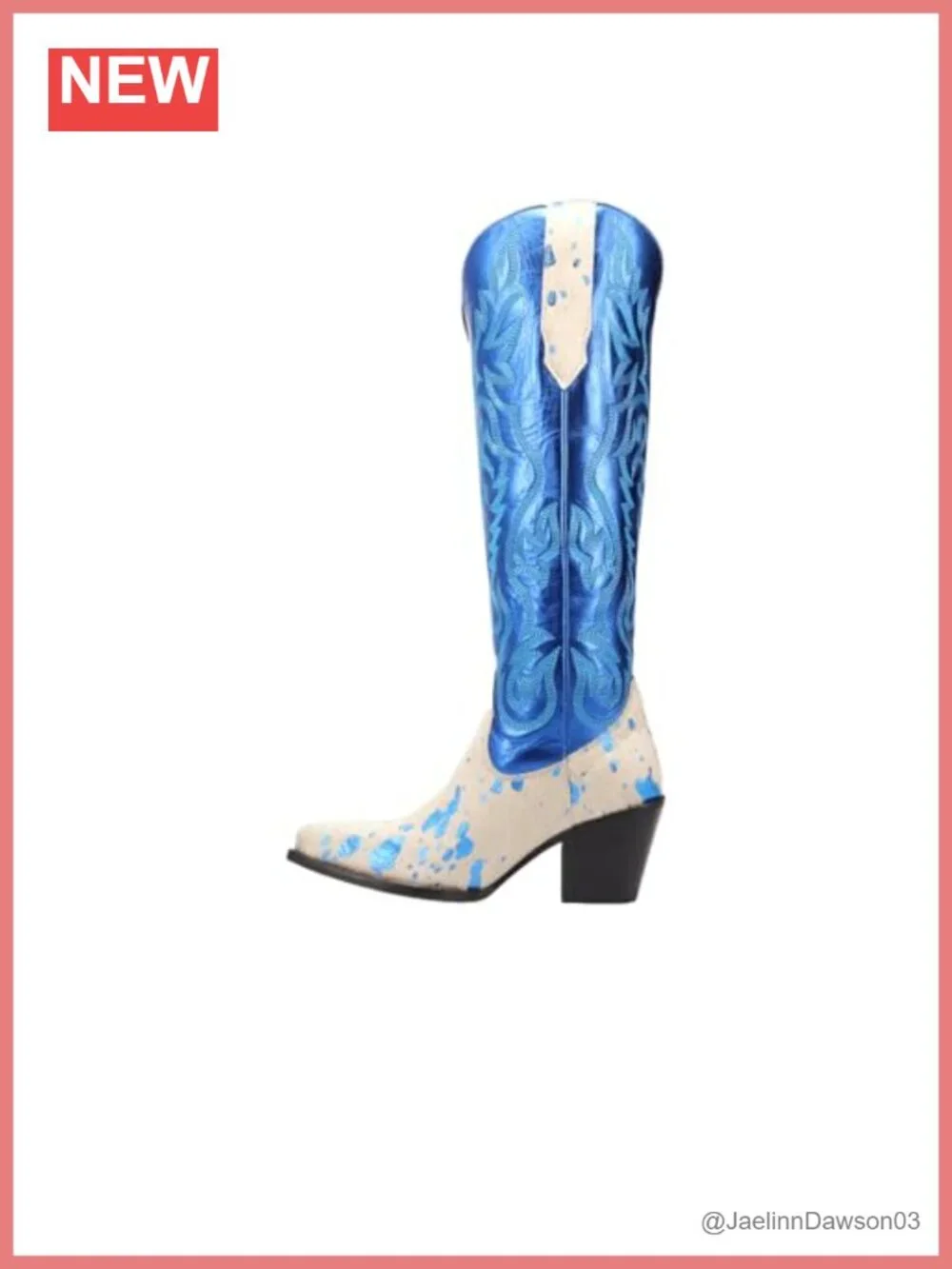 Dingo Take No Bull Calf Hair Leather Snip Toe Over the Knee Western Boots